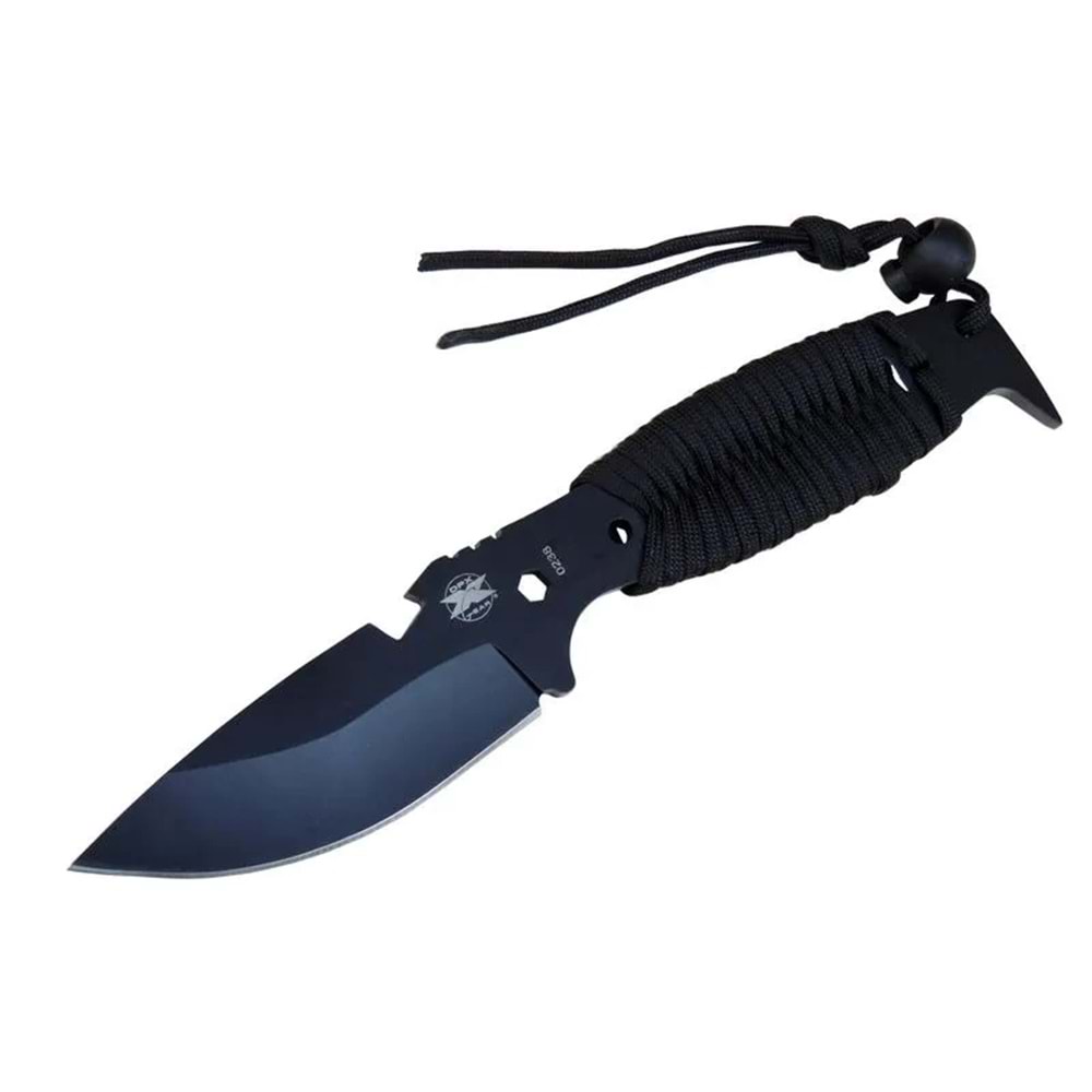 Gear Assault 0238bk Kamp Bıçağı 22,5 Cm - Siyah, Metal Ampamp İpli Sap
