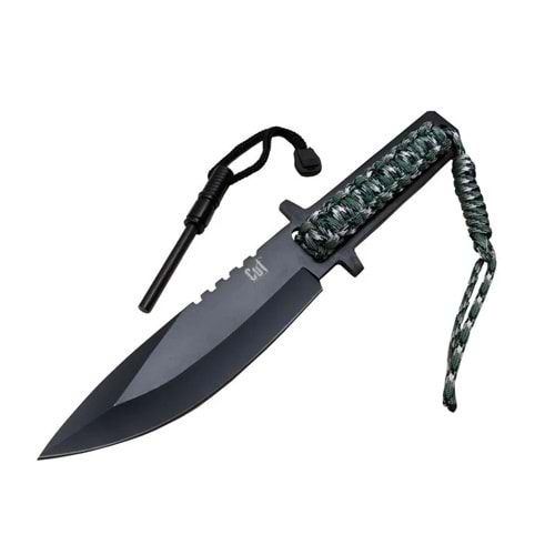 F19 Ty0453 Magnezyum Kamp Bıçağı 27 Cm - Paracord İpli Saplı, Kılıflı