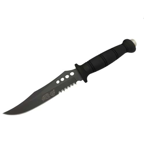 Sr S008b Lejyoner Tırtıklı Outdoor Bıçağı 29 Cm - Kauçuk Sap, Perçinli