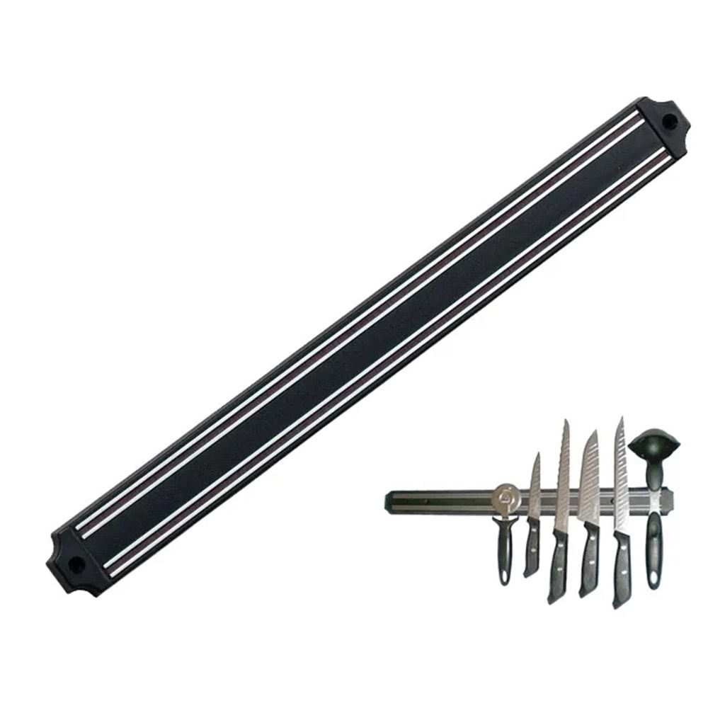 Mıknatıslı Bıçak Tutucu Stand - 49 Cm, Siyah