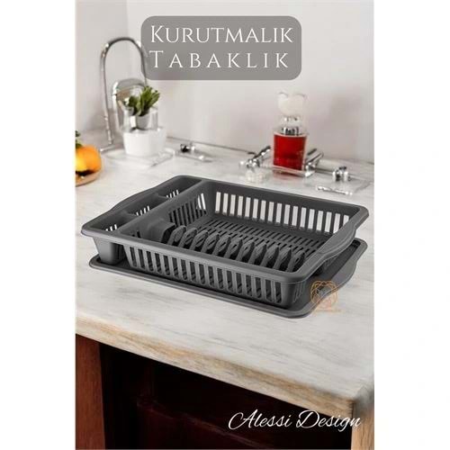 Bulaşık Durulama Sepeti Tabaklık Bulaşık Kurutmalık GRİ Alessi