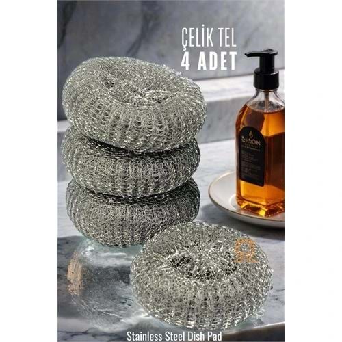 Çelik Bulaşık Ovalama Teli 4 Adet