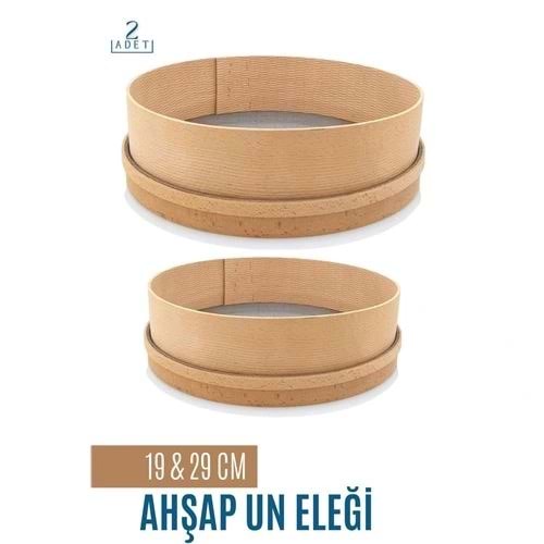 Ahşap Un Eleği 19 ve 29 CM 2 li Set