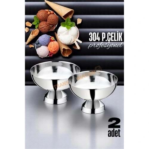Dondurma Kasesi 304 Paslanmaz Çelik Profesyonel 2 ADET