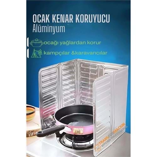 Ocak Kenar Koruyucu Alüminyum Levha - Ev Kamp Karavan Ocak Koruyucu