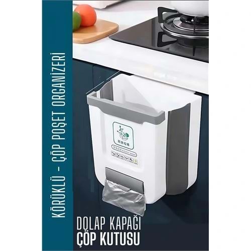 Körüklü Çöp Kovası - Mutfak Dolap Kapağına Çöp Kutusu BEYAZ