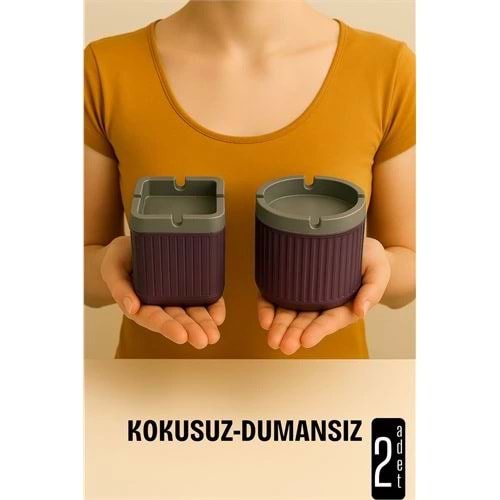 Kokusuz Dumansız Küllük - 2 li Küllük Seti Kafe Küllüğü Restoran Küllüğü Masaüstü Küllük