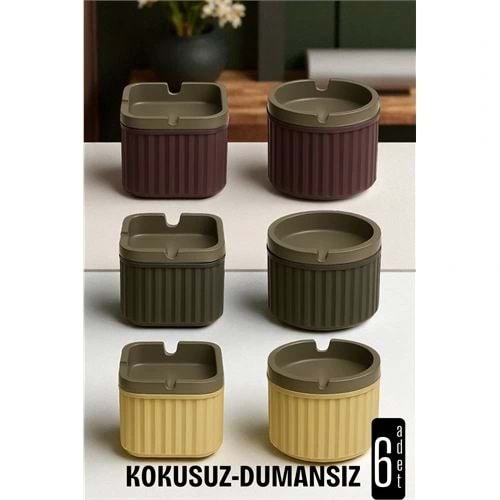 Kokusuz Dumansız Küllük - 6 li Küllük Seti Kafe Küllüğü Restoran Küllüğü Masaüstü Küllük
