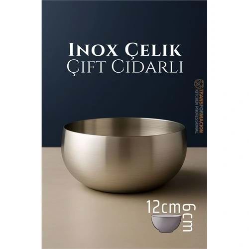 Çift Cidarlı Kase - Inox Çelik Kase 12 cm