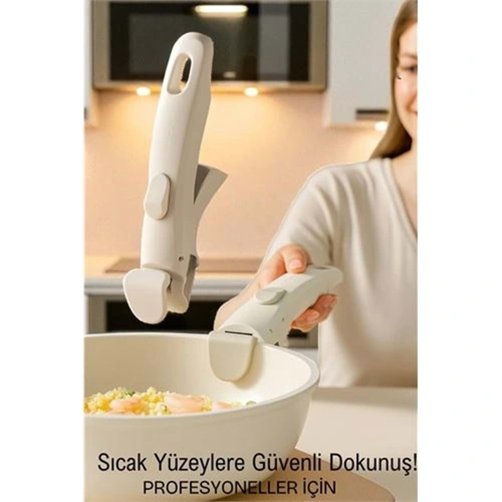 Profesyonel Kıskaçlı Tencere Tava Tutucu – Isıya Dayanıklı, Güvenli Kavrama