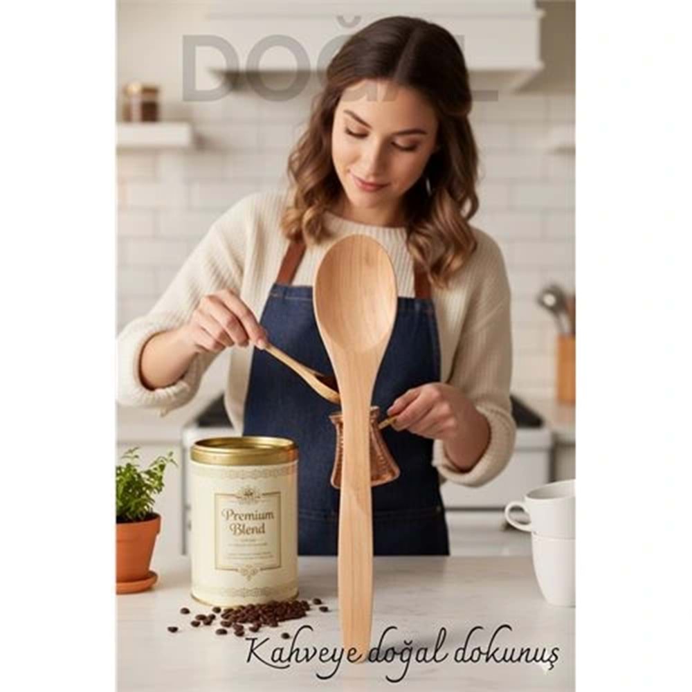 Doğal Gürgen Kahve Kaşığı – 13 cm, Mini Boy, Şık ve Pratik Mutfak Yardımcısı