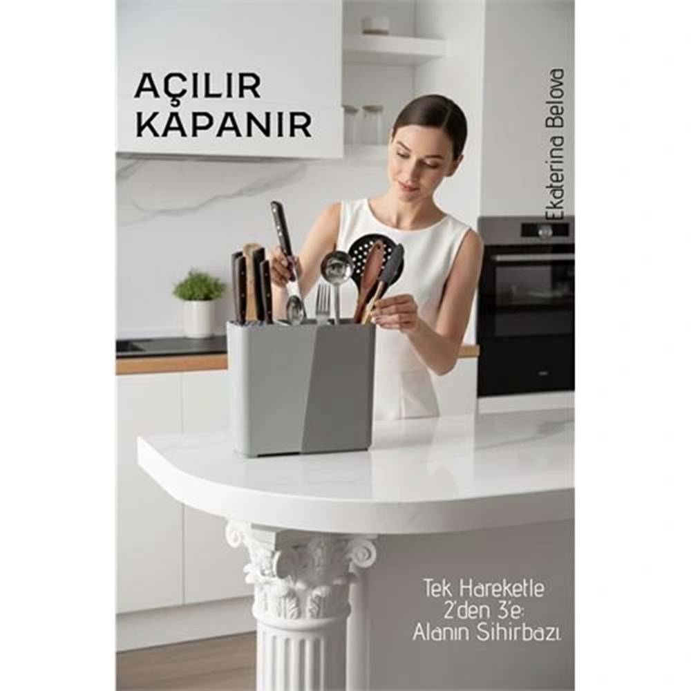 Akıllı Sürgülü lık ve Kaşıklık Organizeri - Ayarlanabilir Tezgah Üstü Mutfak Düzenleyici