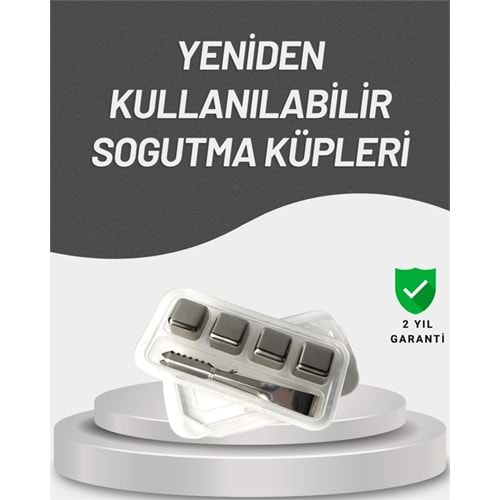 Çevre Dostu Metal Buz Küpü ve Kullanışlı Klips Seti