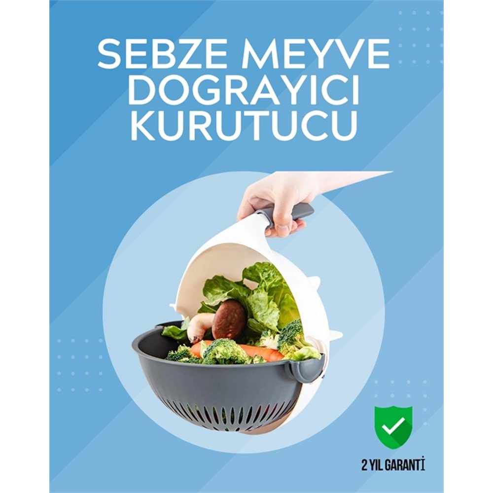 Süzgeçli Hazneye Sahip Çok Amaçlı Rende ve Dilimleyici