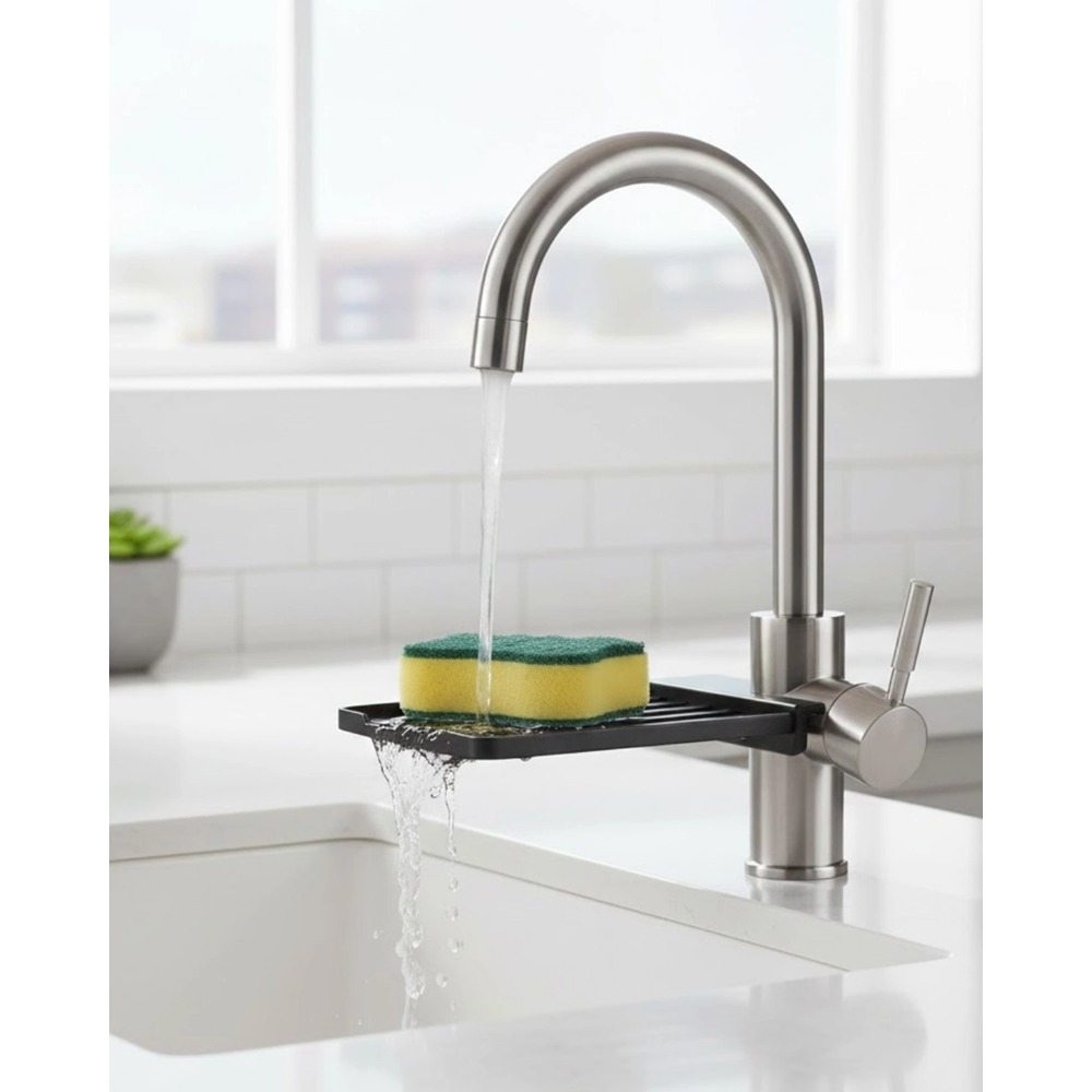 Musluğa Monte Süngerlik Damlama Özellikli Mutfak Organizatörü