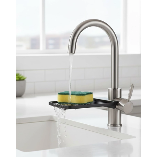 Musluğa Monte Süngerlik Damlama Özellikli Mutfak Organizatörü