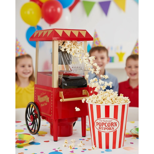 5 Dakikada Popcorn Hazırlayan Yağsız Patlatma Makinesi