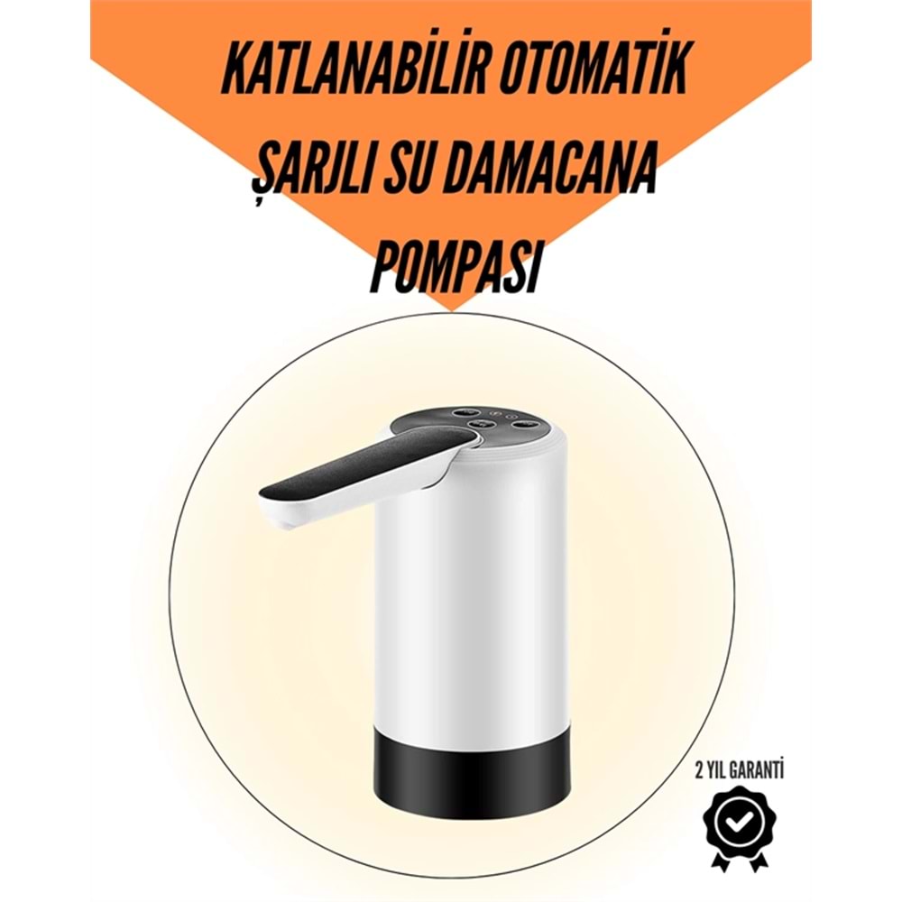 Taşınabilir Şarjlı Damacana Su Pompası Hijyenik Tasarım