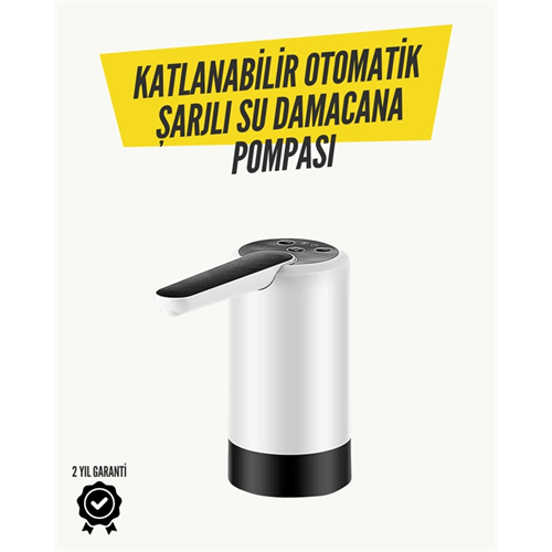 Katlanabilir Şarjlı Damacana Su Pompası Pratik Kullanım