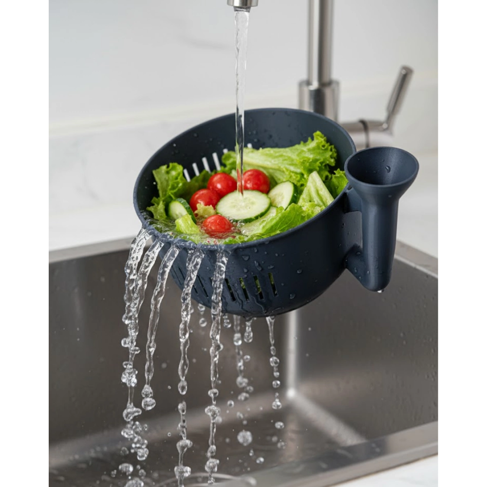 Çok Amaçlı Sebze Yıkayıcı Ergonomik Tasarım Süzgeçli Mutfak Kabı