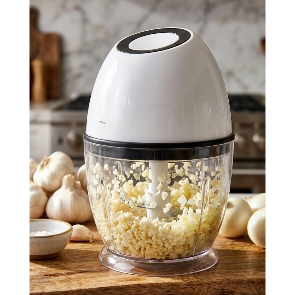 Kablosuz Mini Doğrayıcı 450 ML Şarjlı Sebze Doğrayıcı Paslanmaz Çelik lı