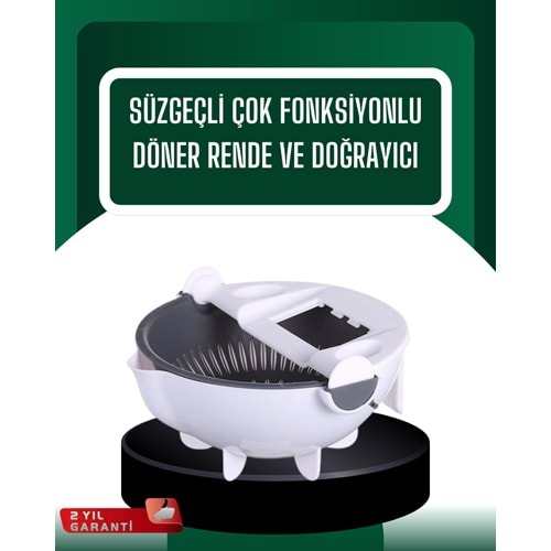 Çok Amaçlı Hazneli Sebze Rende Doğrayıcı ve Soyucu