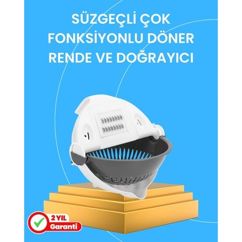 Çok Fonksiyonlu Dilimleyici ve Süzgeçli Mutfak Aparatı