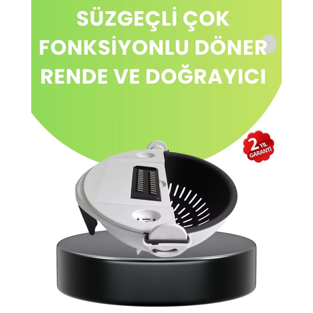 Ergonomik Sebze Rendeleyici ve Süzgeç Hazneli Dilimleyici