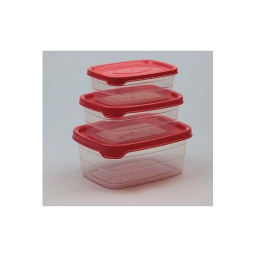 Plastik Saklama Kabı 3'lü 400 Ml - 670 Ml - 1.2 Lt. -BNM-0513