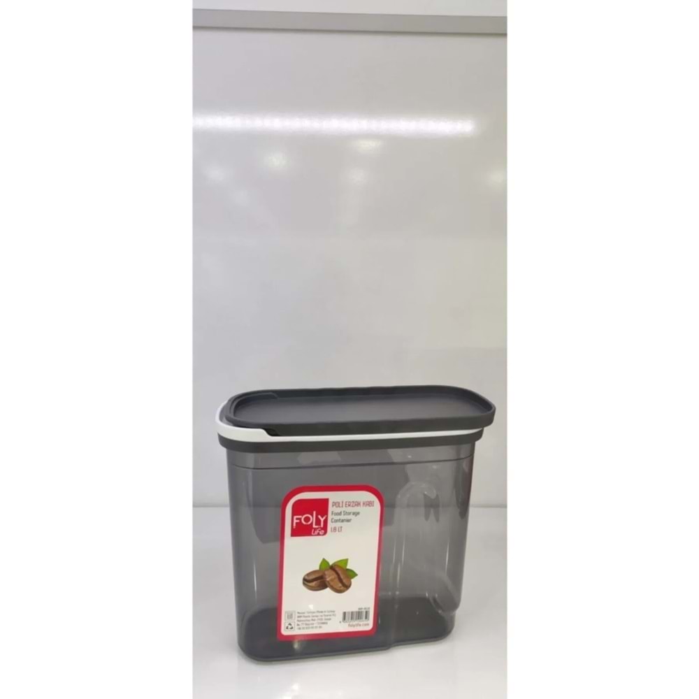 1.8 Litre Poly Erzak Saklama Kabı Kızaklı Kapak -BNM-0650
