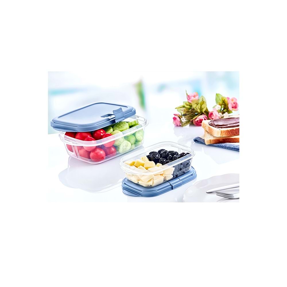 Bas Aç Push Up Dikdörtgen Saklama Kabı 0,4 Lt 10,5 x 16,7 x 4,8 cm -81925