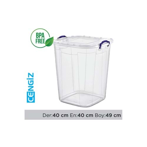 Saklama Kutusu Kare Multibox Şeffaf 50 Lt. -E630