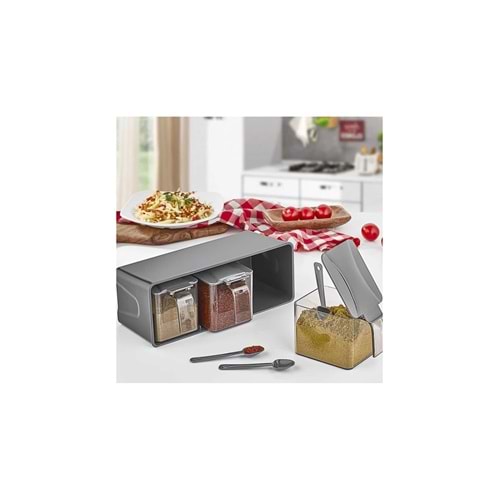 3 Lü Baharatlık Set Duvar Askılı -L677