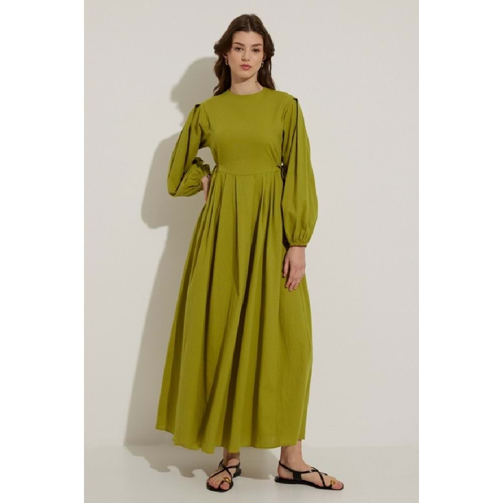 Hooops- Grande Keten Elbise - HY23383 - Yağ Yeşili - L