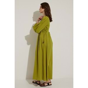 Hooops- Grande Keten Elbise - HY23383 - Yağ Yeşili - XL